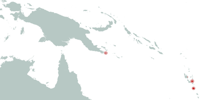 Die Orte, an denen die Projektsprachen gesprochen werden (Neuguinea und Vanuatu).