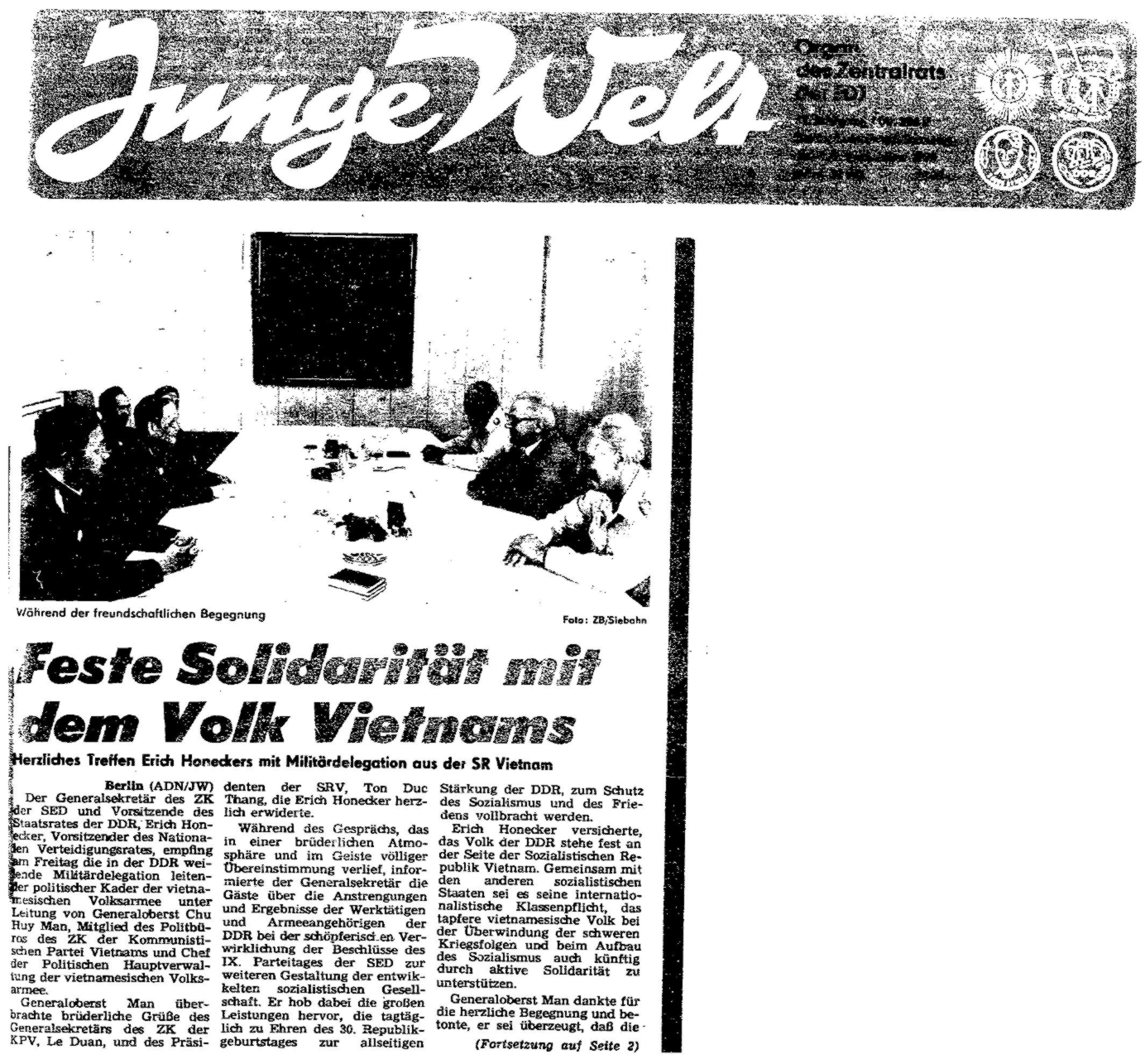 Junge Welt vom 01.09.1979